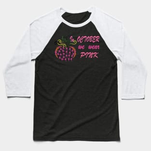 Breast Cancer, Pumpkin, Pink Ribbon Baseball T-Shirt